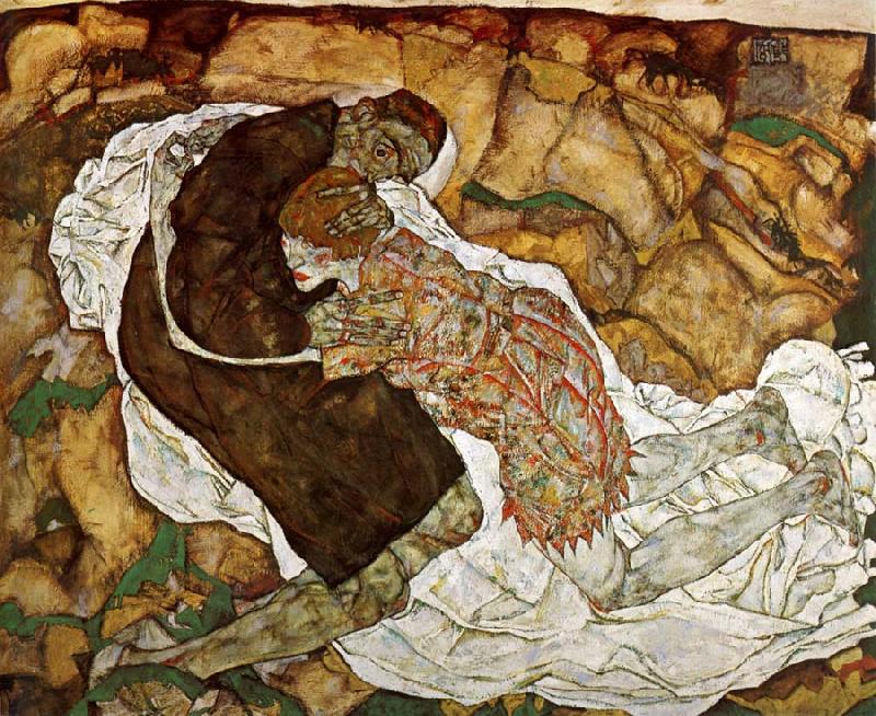 Egon Schiele Death and Girl Germany oil painting art